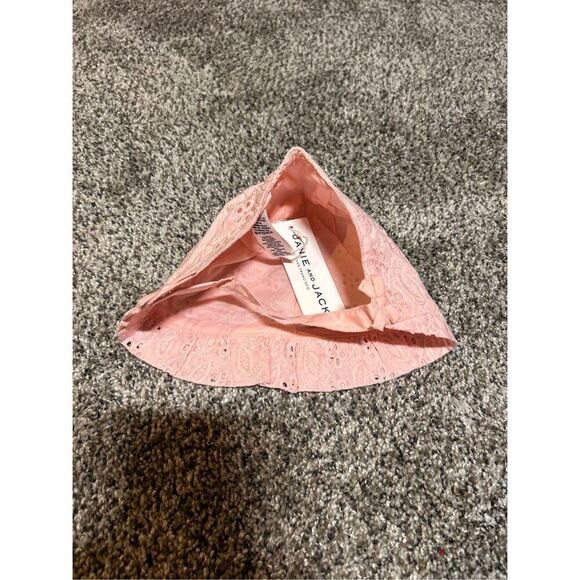 Janie and Jack pink sun hat size 3-6 mos. C11-17 - Picture 2 of 4